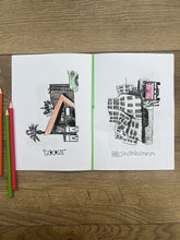 Load image into Gallery viewer, 16 MODERN ARCHITECTURE STYLES IN YO HOOD, A COLORING ZINE BY HOOD CENTURY
